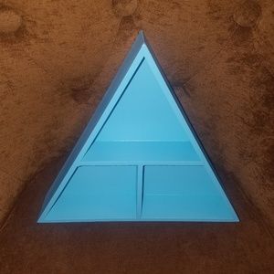 Teal/Blue Triangle Shaped Display Shelf